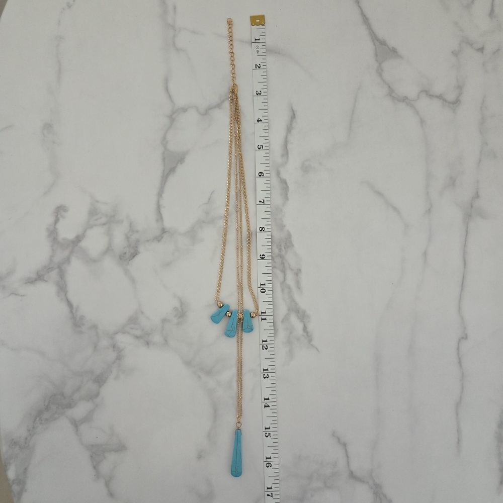 Paparazzi Boho Gold Layered Necklace with Turquoise Accents - Picture 9 of 10